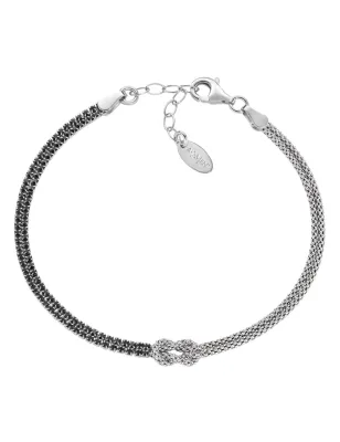 Bracciale Nodo d'Amore zirconi neri Donna Amen
