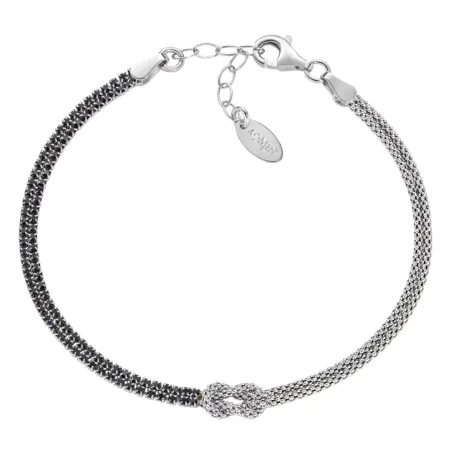 Bracciale Nodo d'Amore zirconi neri Donna Amen