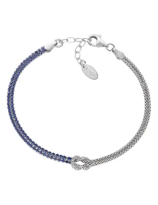 Bracciale Nodo d'Amore zirconi blu Donna Amen