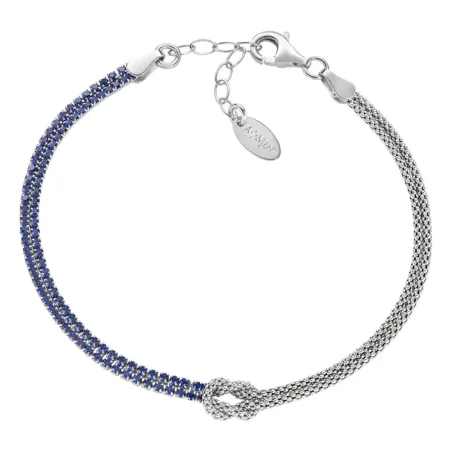 Bracciale Nodo d'Amore zirconi blu Donna Amen