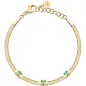 Bracciale dorato Gioia maglia snake cristalli verdi Donna Morellato