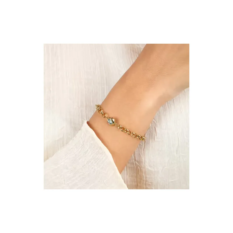Bracciale dorato Tesori Eterni con Topazio Azzurro Donna Morellato