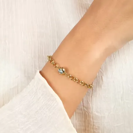 Bracciale dorato Tesori Eterni con Topazio Azzurro Donna Morellato