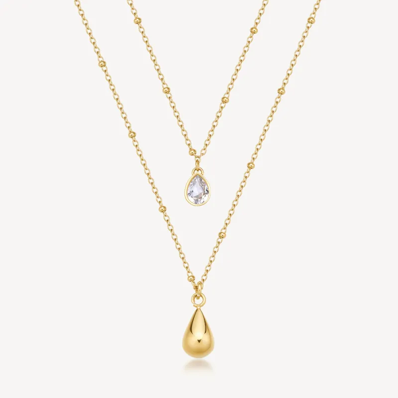 Collana dorata doppio filo Perfect con pendente Donna Brosway