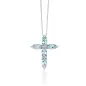 Collana pendente croce acquemarine diamanti Donna Miluna Collana pendente croce acquemarine diamanti Donna Miluna