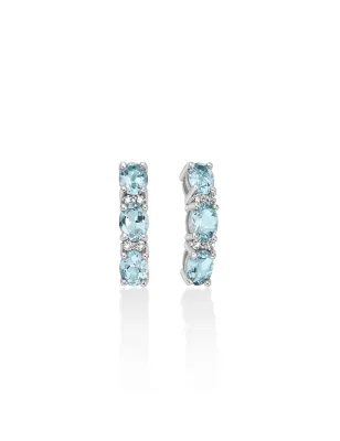 Orecchini trilogy acquemarine ovali diamanti Donna Miluna