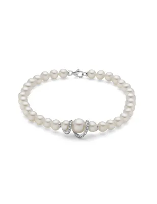 Bracciale perle Oriente centrale oro spirale diamanti Donna Miluna