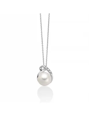 Collana perle Oriente elemento oro diamanti Donna Miluna