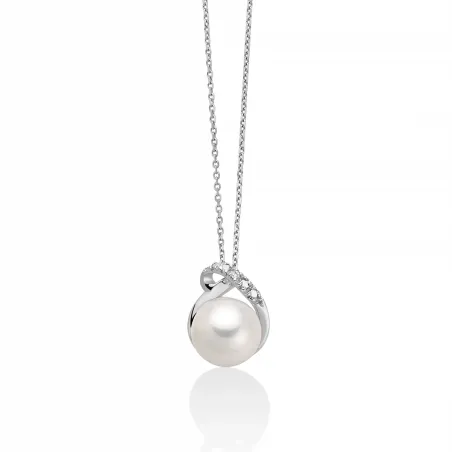Collana perle Oriente elemento oro diamanti Donna Miluna