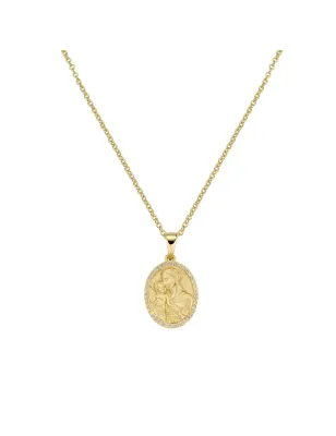 Collana dorata medaglia con Madonna e Bambino Donna Amen