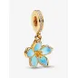 Charm Pendente dorato Fiore di Ciliegio Blu Donna Pandora Charm Pendente dorato Fiore di Ciliegio Blu Donna Pandora