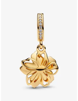 Charm Pendente dorato Fiore di Ciliegio Blu Donna Pandora