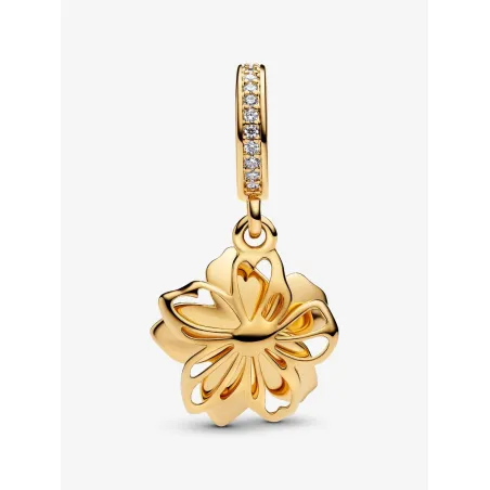 Charm Pendente dorato Fiore di Ciliegio Blu Donna Pandora