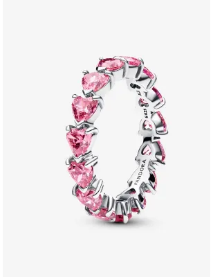 Anello Fascia di Cuori rosa Donna Pandora