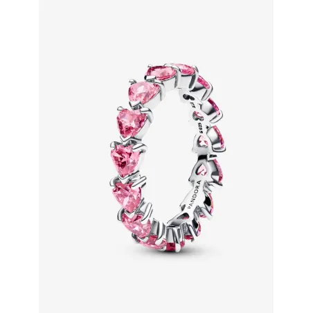 Anello Fascia di Cuori rosa Donna Pandora