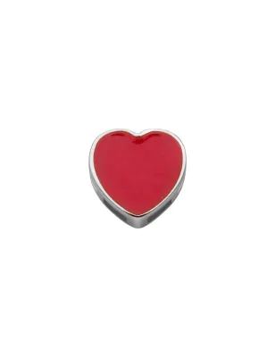 Elemento Cuore rosso piatto in Oro bianco Donnaoro