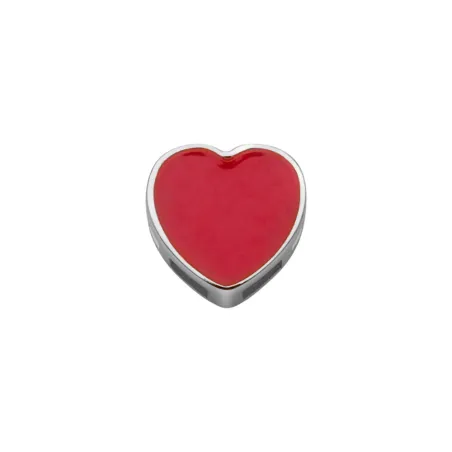 Elemento Cuore rosso piatto in Oro bianco Donnaoro