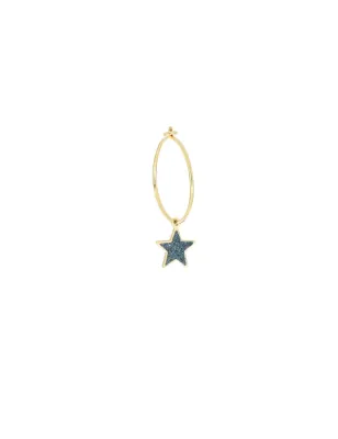Monorecchino cerchio 18Kt Stella polvere blu Maman et Sophie