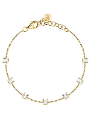 Bracciale dorato Tesori con zirconi bianchi Donna Morellato