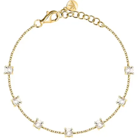Bracciale dorato Tesori con zirconi bianchi Donna Morellato