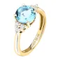 Anello dorato solitario zircone azzurro centrale mis.16 Donna Morellato