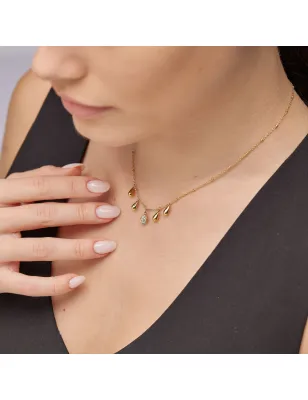 Collana dorata Perfect con pendenti a Goccia e cristallo Brosway BPC39 Brosway