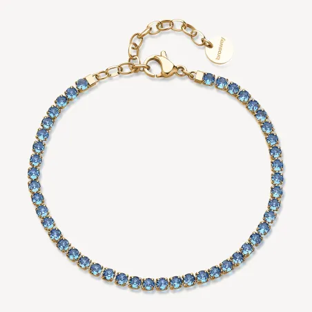 Bracciale Tennis Pvd Oro Zirconi Light sapphire Desideri DONNA Brosway