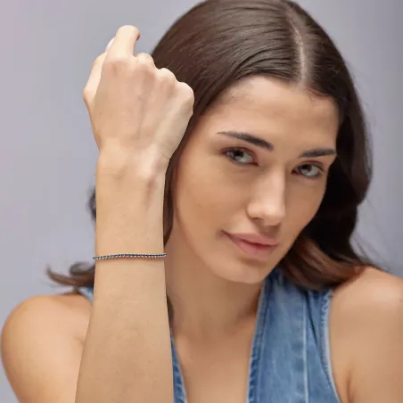 Bracciale Tennis Pvd Oro Zirconi Light sapphire Desideri DONNA Brosway