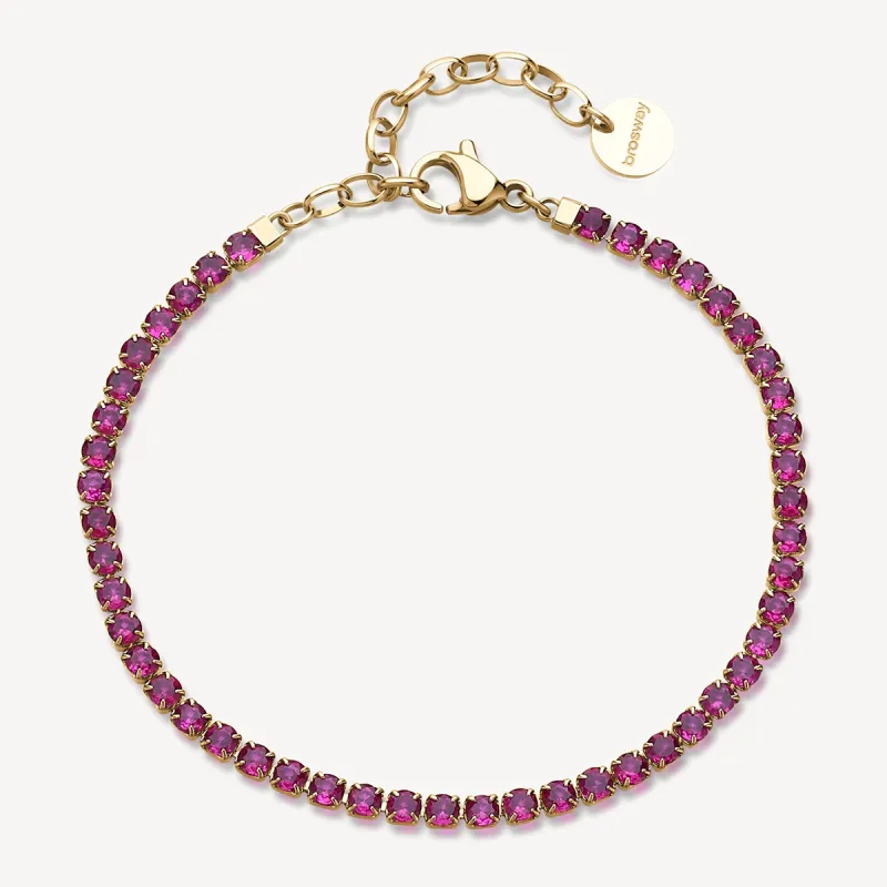 Bracciale Tennis Pvd Oro Zirconi ruby Desideri DONNA Brosway