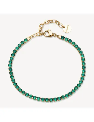 Bracciale Tennis Pvd Oro Zirconi Emerald Desiderri DONNA Brosway
