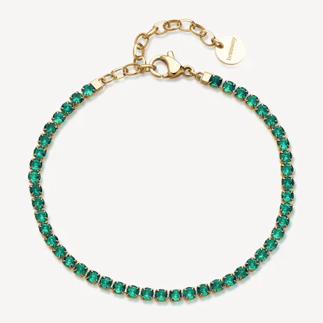 Bracciale Tennis Pvd Oro Zirconi Emerald Desiderri DONNA Brosway