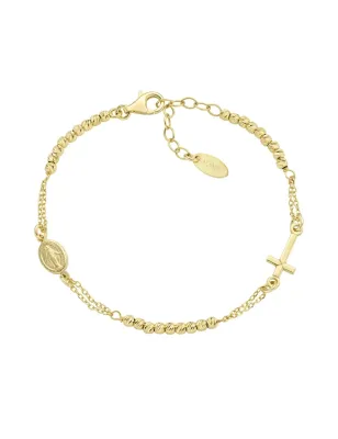 Bracciale dorato stile Rosario sfere diamantate Donna Amen BRCRMIGGD3 Amen