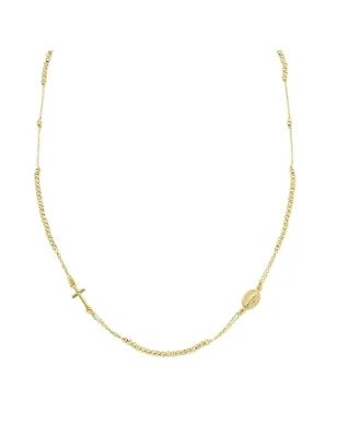 Collana dorata stile Rosario con sfere diamantate Donna Amen CLCRMIGGD3 Amen