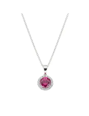 COLLANA DIAMOND ZIRCONE TONDO RUBINO DONNA AMEN  CLLUBOBBRZ Amen