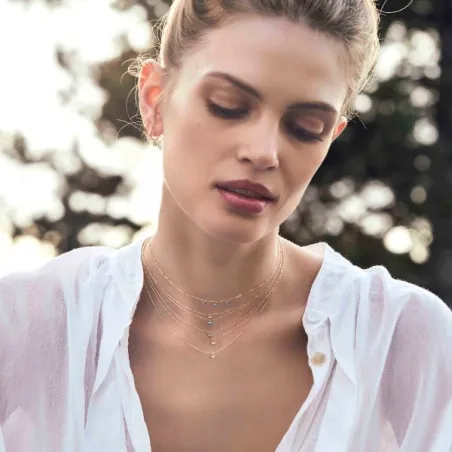 Girocollo 18Kt Tre Diamanti nudi blu Donna Maman et Sophie