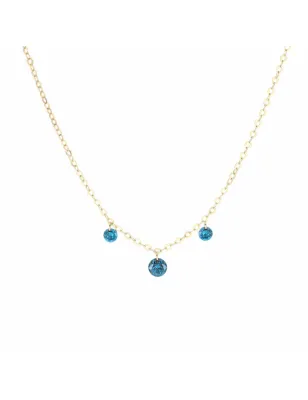 Girocollo 18Kt Tre Diamanti nudi blu Donna Maman et Sophie