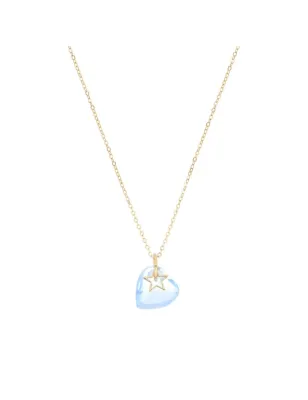 Girocollo 18Kt Battito Cuore azzurro Donna Maman et Sophie