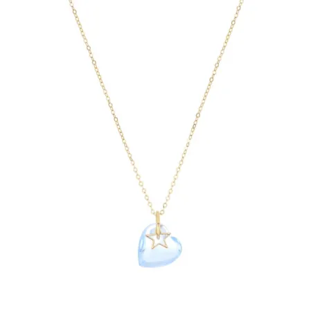 Girocollo 18Kt Battito Cuore azzurro Donna Maman et Sophie