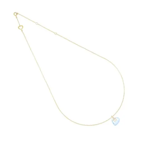 Girocollo 18Kt Battito Cuore azzurro Donna Maman et Sophie