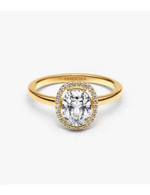Anello dorato Punto Luce ovale Donna Pandora