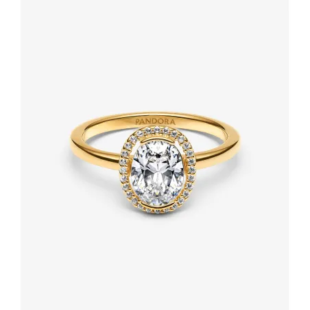 Anello dorato Punto Luce ovale Donna Pandora