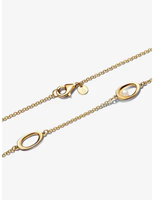 Collana dorata Ovali Linea Sinuosa e Perla Donna Pandora 363883C01-45 Pandora