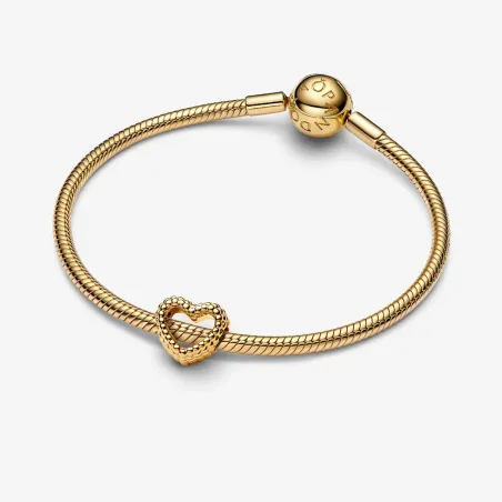 Charm Cuore di Sfere Placcatura in Oro 14k Donna Pandora
