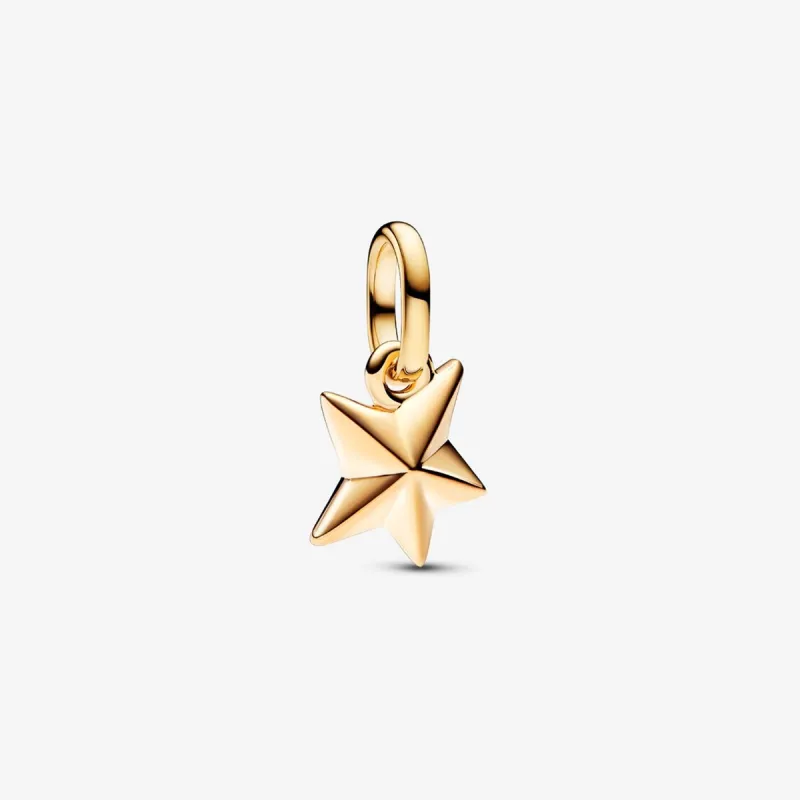 Charm Pendente Mini Star Placcatura Oro 14k Donna Pandora Me Charm Pendente Mini Star Placcatura Oro 14k Donna Pandora Me