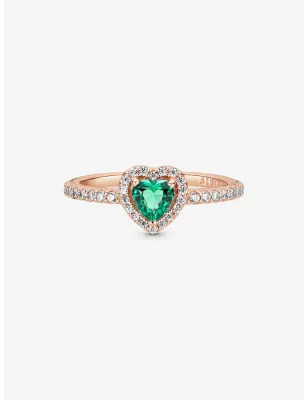 Anello rosé Cuore in rilievo Verde mis.50 Donna Pandora 2021 G