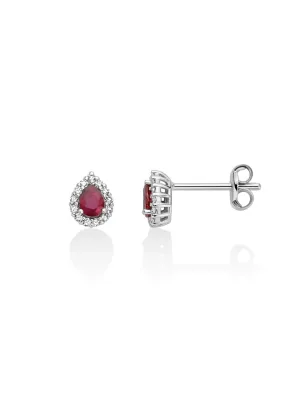 Orecchini con Rubini a goccia e Diamanti DONNA Miluna