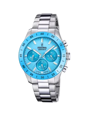 Orologio Cronografo Ceramica Turchese Uomo Festina Ceramic