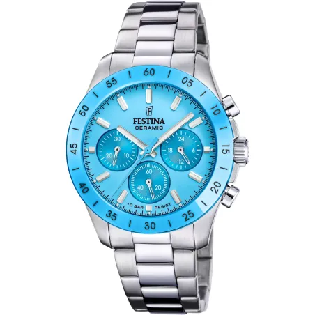 Orologio Cronografo Ceramica Turchese Uomo Festina Ceramic