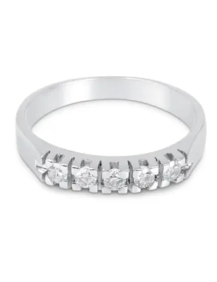 Anello Veretta oro bianco 5 Diamanti Donna Demetra 015.025.W Demetra
