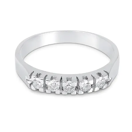 Anello Veretta oro bianco 5 Diamanti Donna Demetra 015.025.W Demetra
